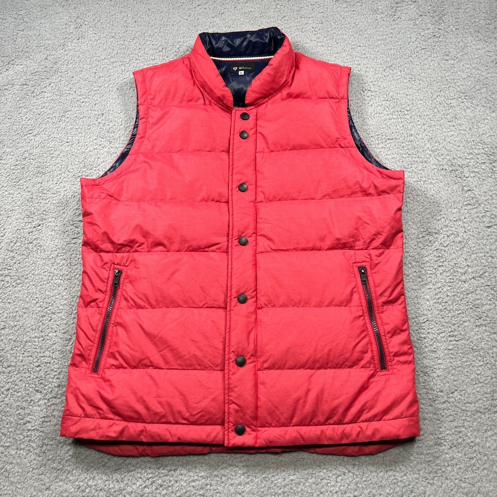 TAKEO KIKUCHI Mixpice‎ Down Puffer Vest Men XL Red Lightweight Full Zip Snap